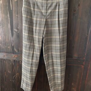 Plaid Women’s Dress Pants - Black and Tan w/ hints of gold